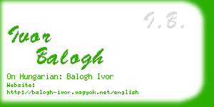 ivor balogh business card